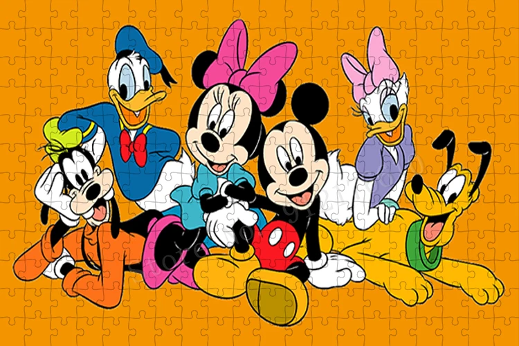 Disney Mickey Mouse Clubhouse Puzzle Retro trzy Caballeros 300/500/1000 Pcs Puzzle dla dorosłych gra edukacyjna zabawki