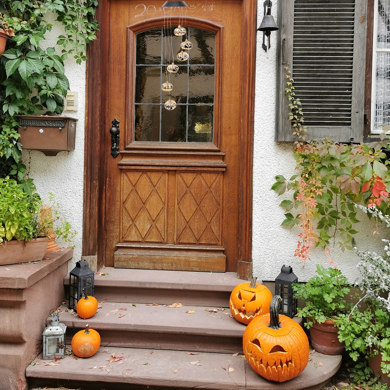 

1Pcs Solar Lamp Decoration Halloween Themed Wind Bell Lamp Durable Practical Balcony Garden Use Halloween Pendant