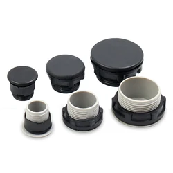 1/5/10pcs 16mm 22mm 30mm Hole Plugs Grey Black Dustproof Distribution Cabinet Button Panel Plug Plastic Screw Cover Assembly