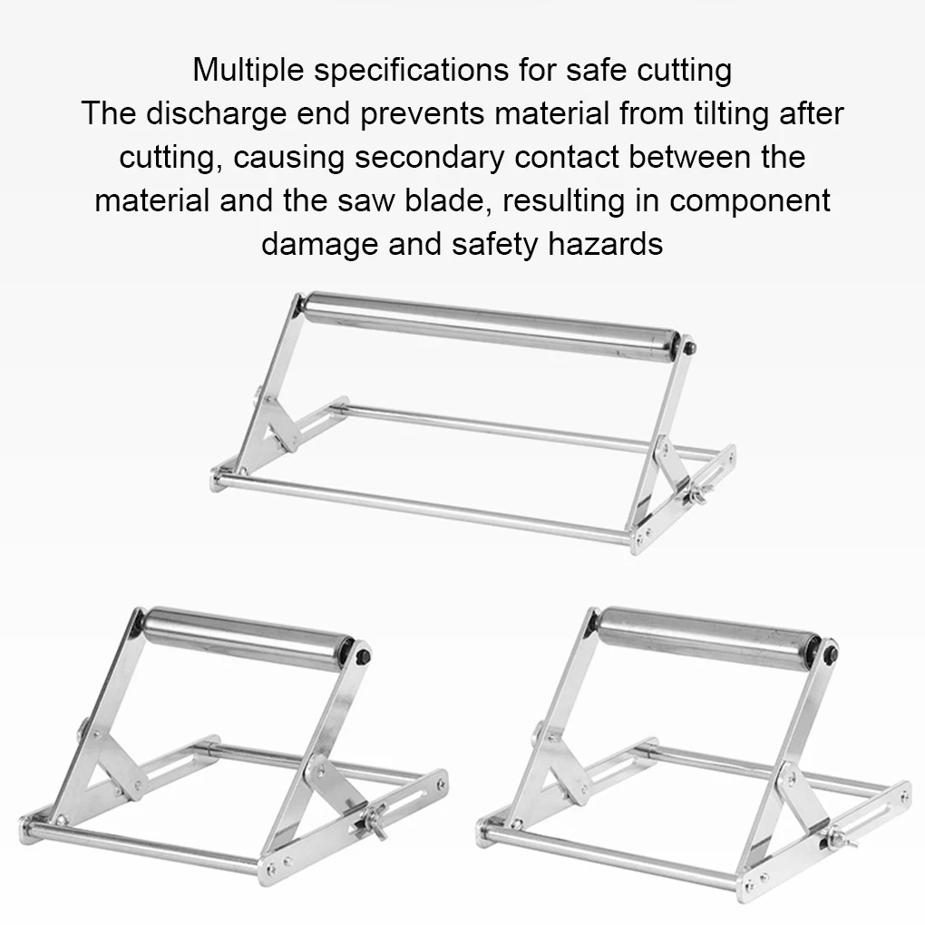 Sandaran lipat baja tahan karat dengan satu rol, mesin pemotong dapat disesuaikan, braket penopang bahan bingkai untuk memotong