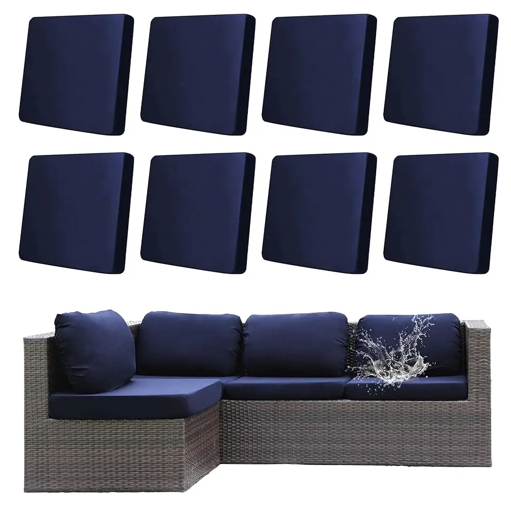 

8Pcs Outdoor Cushions Covers Waterproof, Patio Cushion Covers, Stretch Cushion Covers Replacement,Cushion Slipcovers, Furniture