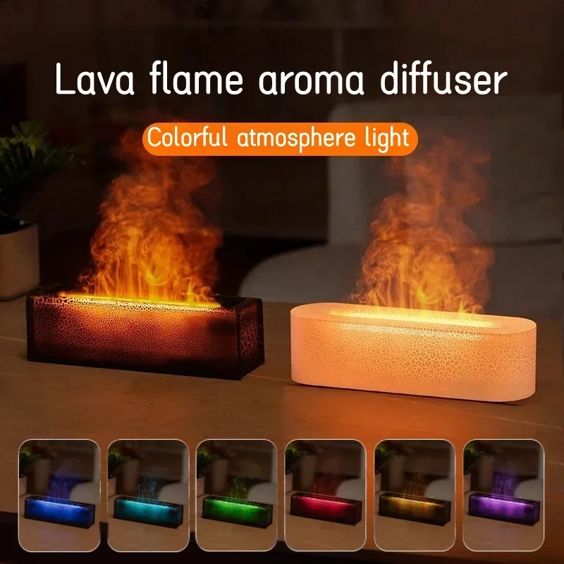 

20223 Alluring Lava Flame Ultrasonic Cool Mist Maker Aromatherapy Machine Diffuser with LED Light - Air Humidifier Essential Oil