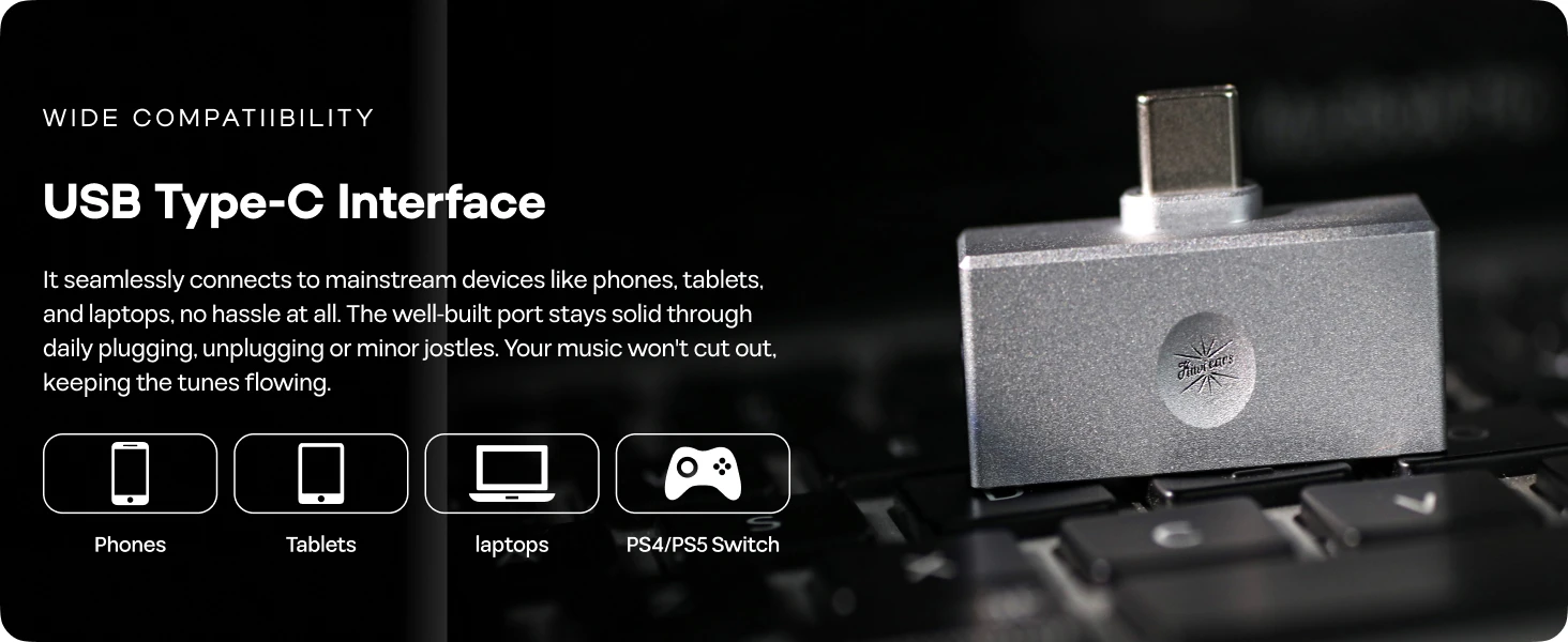 Kiwi Ears Allegro Mini Tragbarer High-Fidelity IEM DAC USB-C zu 3,5/4,4mm Ausgang mit Taschenformat-Leichtgewicht-Design – Detail 2
