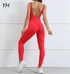 New Gym Set Women Training Yoga Suit Sportswear Women Sports Jumpsuit Fitness Rompers Stretch Female Push Up Workout Bodysuits