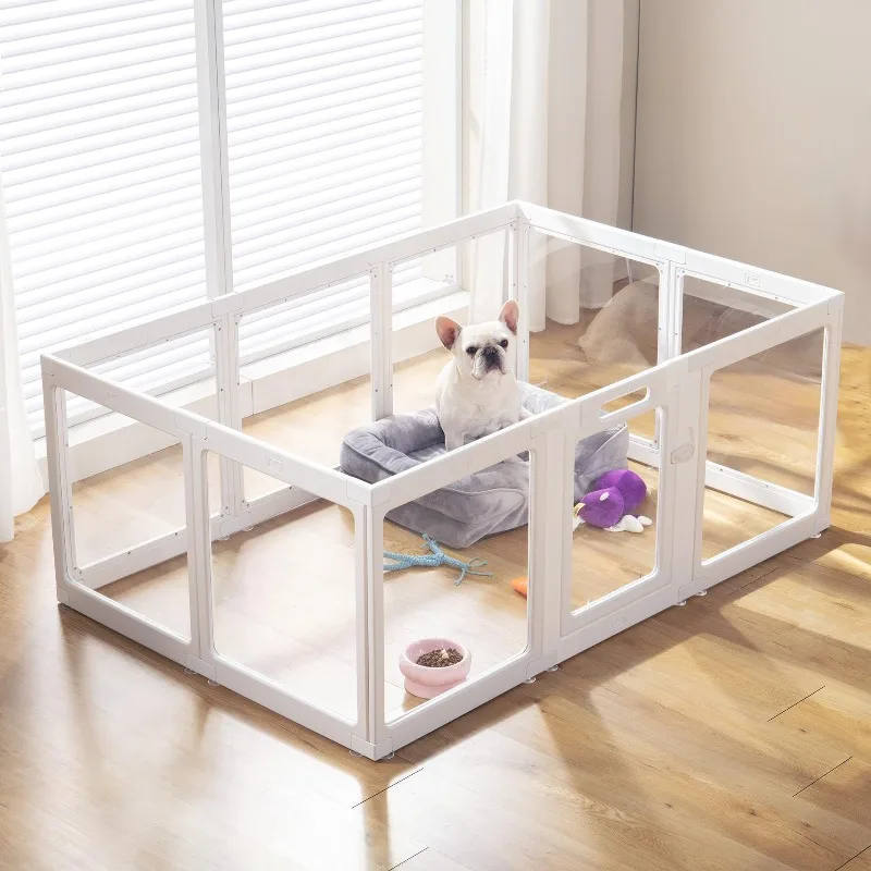 

No Drill Pet Door Acrylic Transparent Dog Fence Cat Cage Free Access Door for Dog Cat