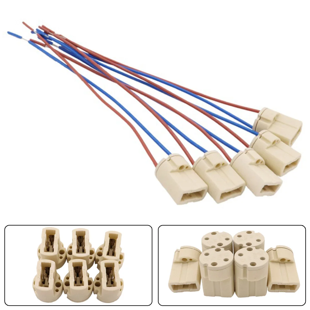 5pcs G9 Ceramics Aging Wiring Lamp Holder Base With Cable Bulb Socket Adapter For Halogen Lamp