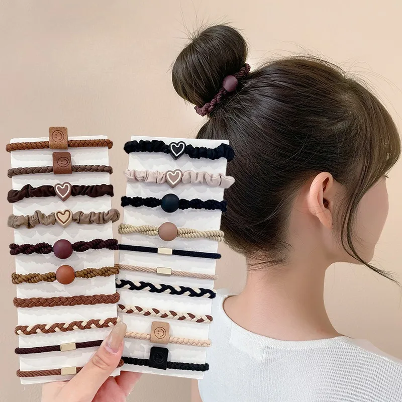 20 piezas lazos para el cabello de alta elasticidad para mujer, banda de goma elástica para el cabello, correas para encías, Liga, coleteros, diademas