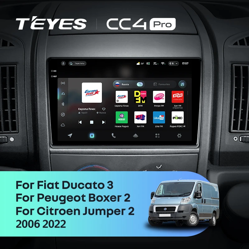 TEYES CC4 PRO For Fiat Ducato 3 2006 - 2022 For Peugeot Boxer 2 2006 - 2022 For Citroen Jumper 2 2006 - 2022 CarPlay Auto 2DIN