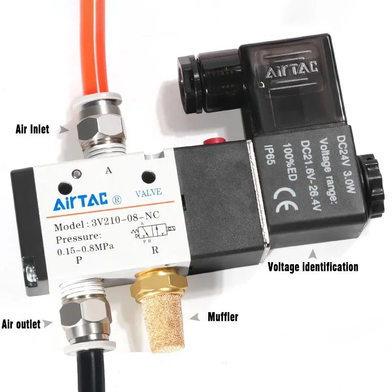 3v210-08 Better Quality Airtac Type Pneumatic Electric Solenoid Valve Directional Control Air Magnetic Valve 12V 24V 220V 4v210