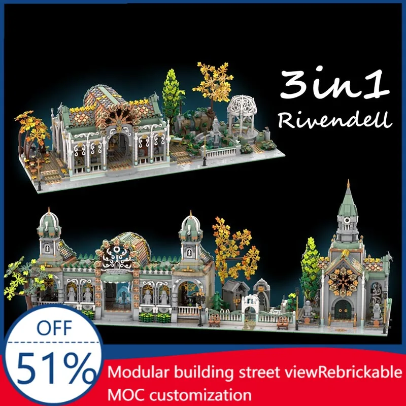 13525 PCS Customize Series MOC 3-in-1 10316 Rivendell Modifications of the Rings Building Model Custom Blocks DIY Assembly Toy