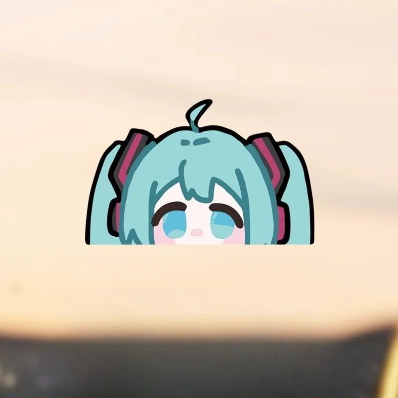 ملصق هاتسون ميكو المزخرف لمرآة غرفة النوم، ملصق لطيف لمرآة الحمام، طبقة مقاومة للماء لباب زجاجي للحمام