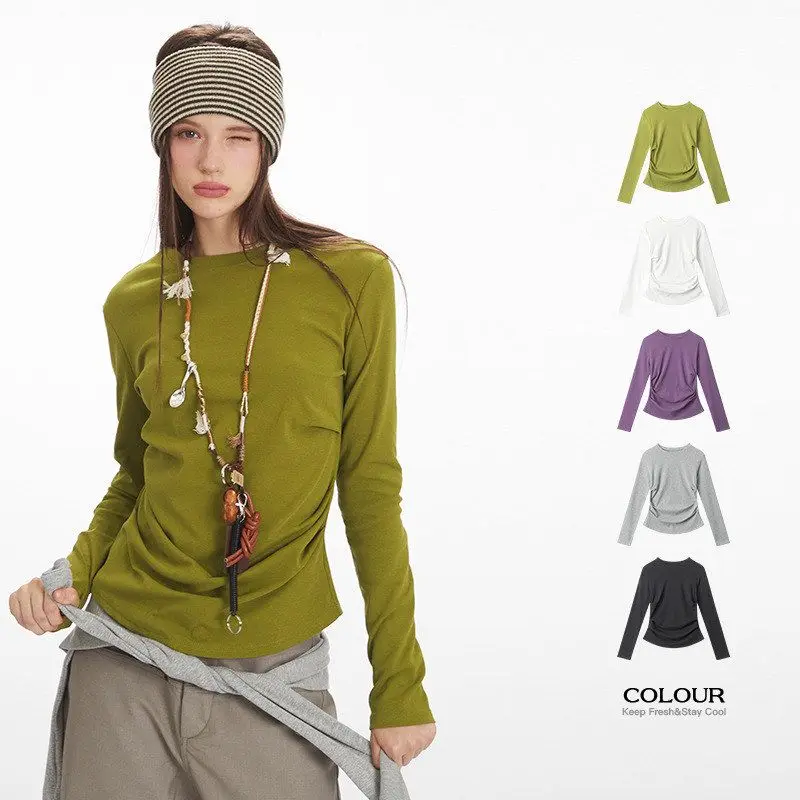 

HeyHenry Женская футболка ort Svel из чистого хлопка Slim Fit Long Sve round Ne Basic Sle для осеннего сезона