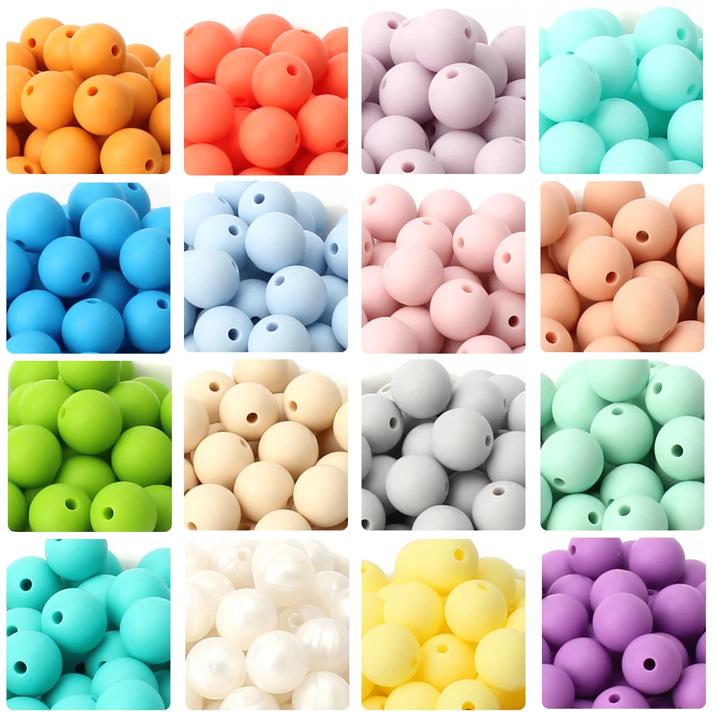 20Pcs 9MM 12MM 15MM Silicone Beads Round Bulk Beads Colorful Set For Jewelry Making DIY Bracelets Beaded Pen Accessories