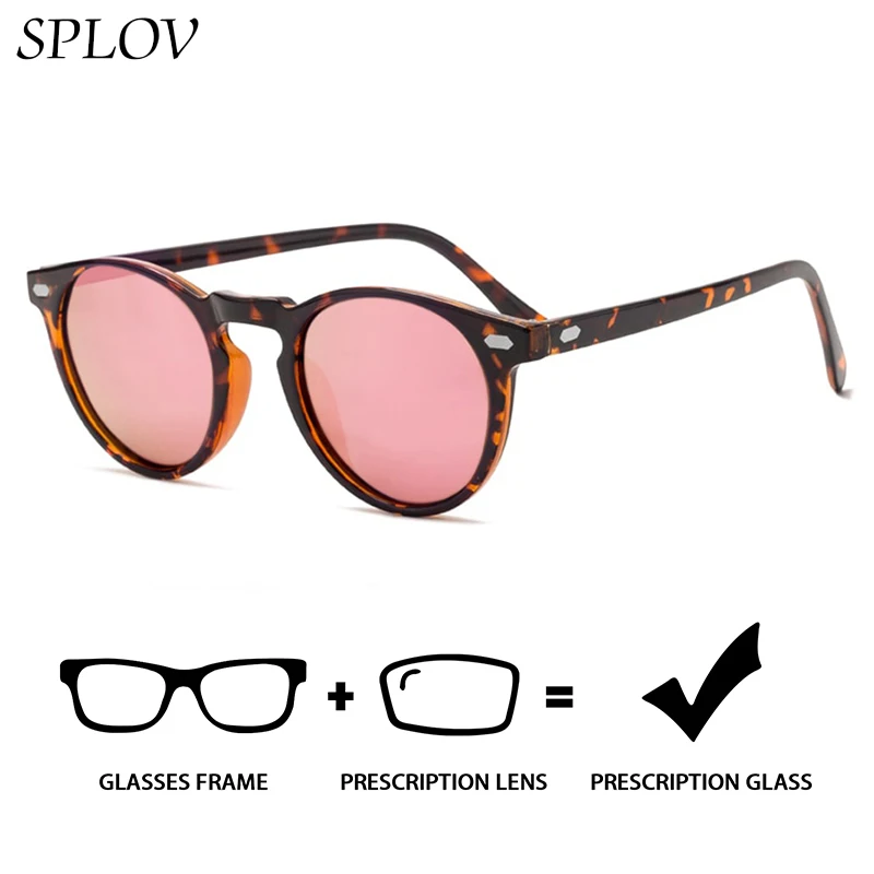 

SPLOV Polarized Prescription Sunglasses Round Frame Customized Progressive Lens Prescription Lens Men's Driving Sunglasses