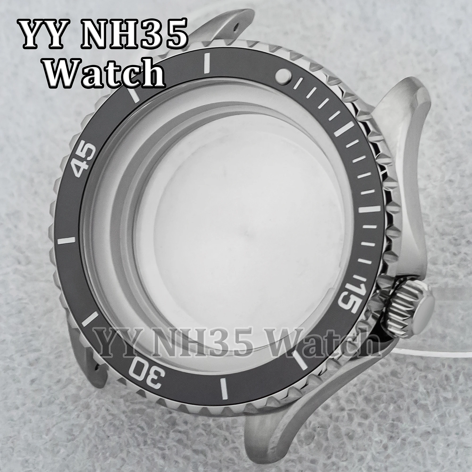 

NH35 Case 44mm Diving Watch Case for Superocean Sapphire Glass Stainless Steel 20ATM Waterproof Case fit NH35 Automatic Movement