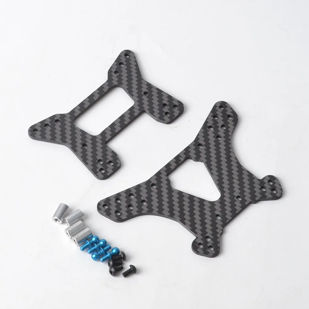 1/10 RC Carbonfaser-Stoßdämpferturm vorne/hinten / Dämpferhalterung für TAMIYA Top Force Top Force EVO Chassis-Upgrade-Teile