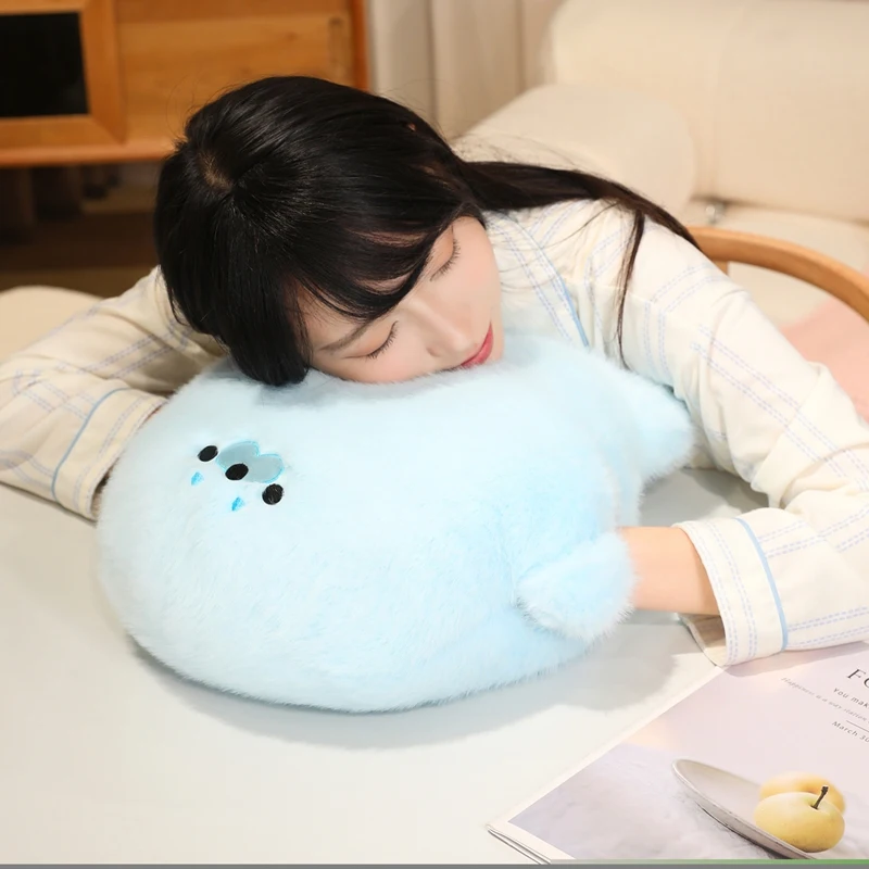 Kawaii Cotton Candy Chubby Seal Hand Warmer Plush