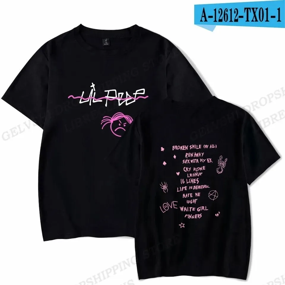 Apper Lil Peep Fashion Printed T-Shirt Cotton Ladies Hip Hop Top T-Shirt Summer Unisex Outdoor Loose Casual Clothing