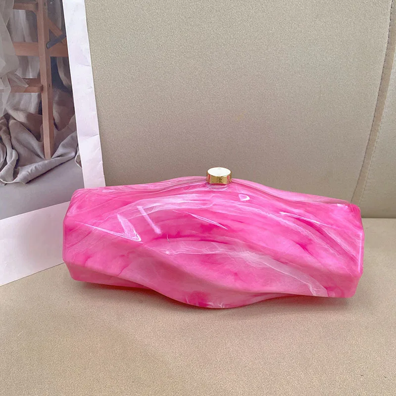 

Personalized design, high sense, irregular acrylic box bag, casual versatile stone pattern, chic hand-held messenger bag