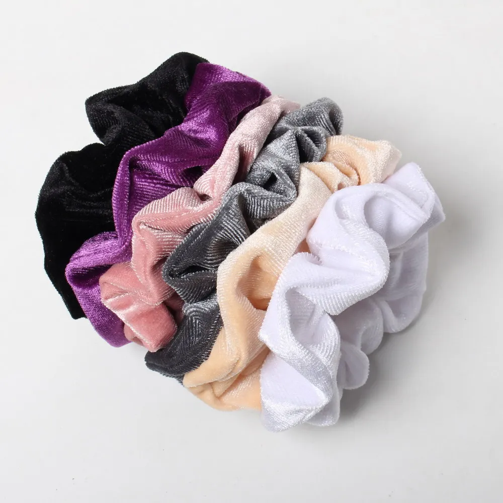 6pcs Velvet Scrunchies Wholesale Elastic Hair Bands for Women Solid Color Girls Ponytail Holder Hair Ties Hair Accessories