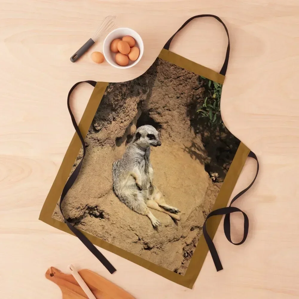 

Just Chillin' Meerkat Apron Hairdresser House Things For Home And Kitchen Waterproof Kitchen Woman Salon Apron