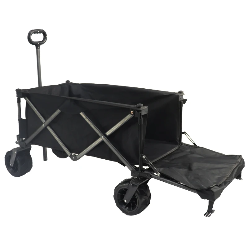 Hot Sales Utility 600D Oxford Iron Frame Wagon Outdoor Sports Folding Camping Party BBQ Cart Stroller Storage Wagons