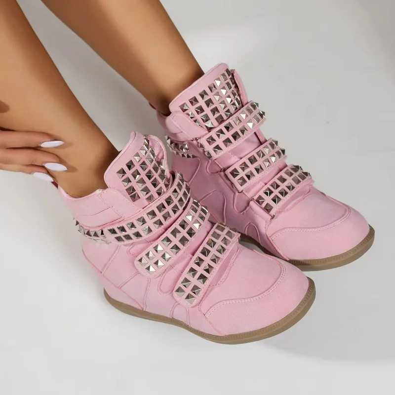2026 New Luxury Women Ankle Boots Trend Cool Punk High Heels Booties Fashion Studded Buckled Causal Dress Party Shoes for Women