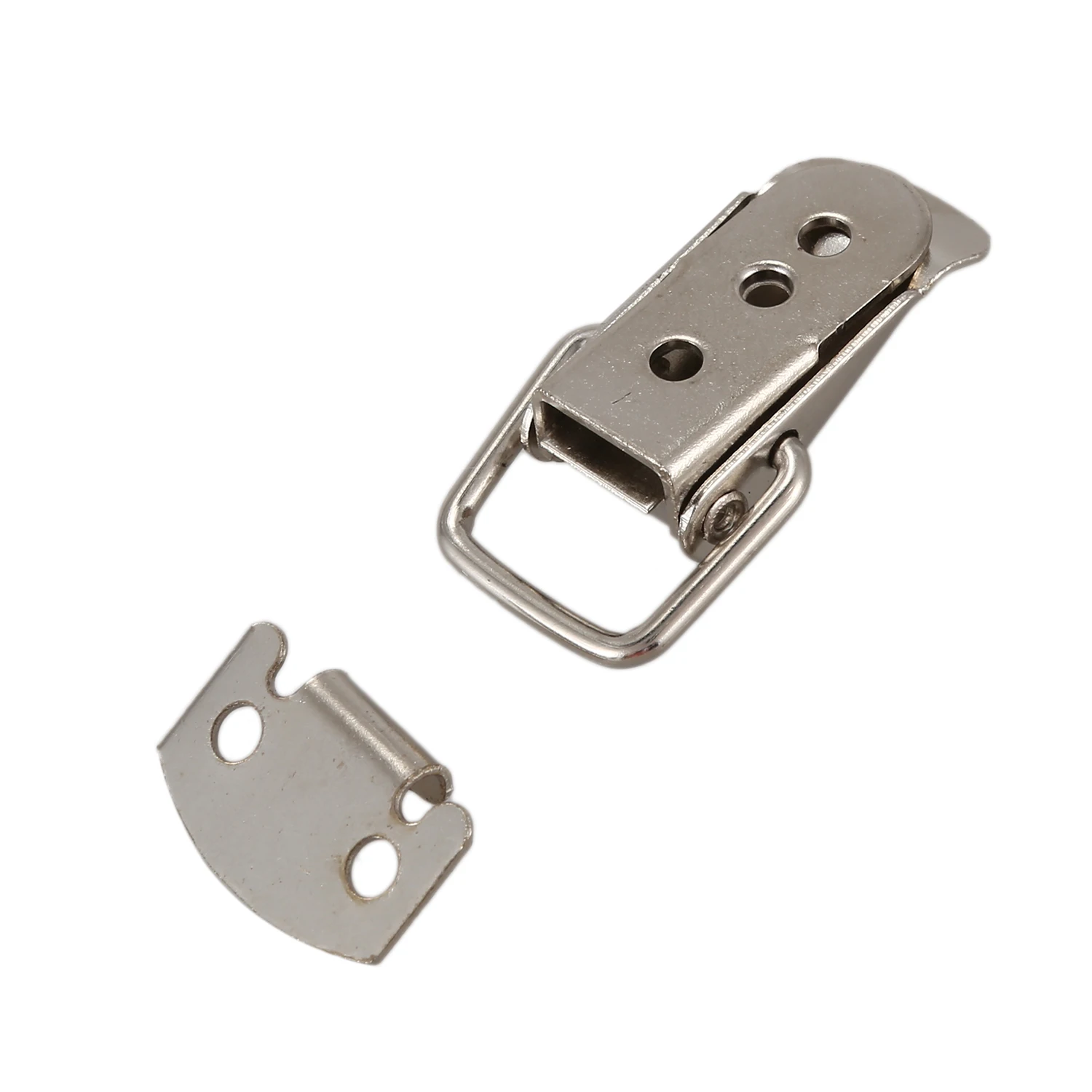 B23B Silver Tone Metal Toggle Draw Latch Straight Loop Catch 1.6