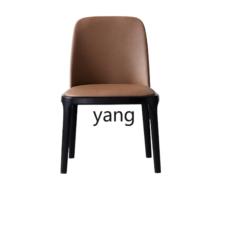 Yjq Small Apartment Dining Room Comfortable Backrest Internet Celebrity Dining Room Leather Dining Chair Home