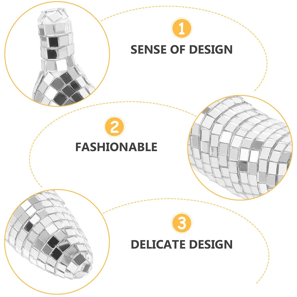 

2Pcs Disco Banana Decoration Vintage Mirror Reflective Fruit Ornament Home Office Party Table Decor 80s 90s Disco Props