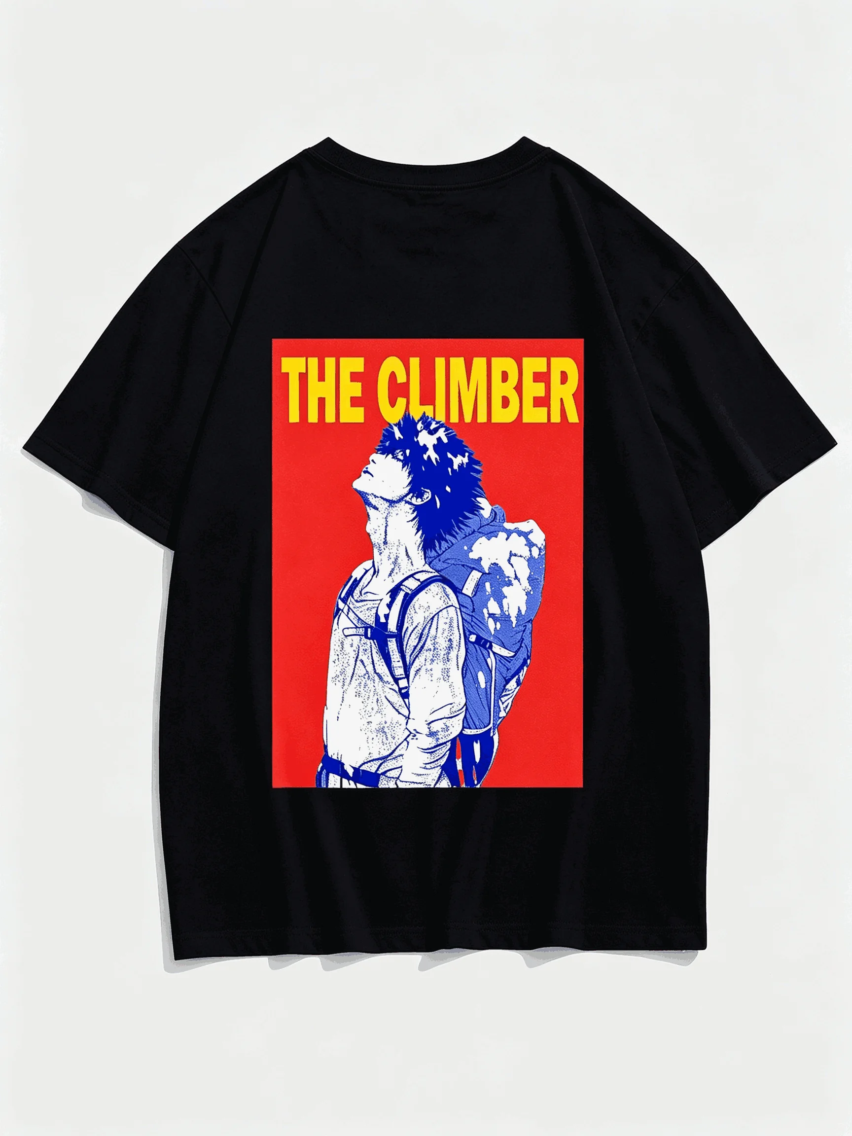 The Climber Printed Cotton Neutral O-Neck Short Sleeve Streetwear Trendy Cotton Oversized Unisex high quality Vintage Loose soft