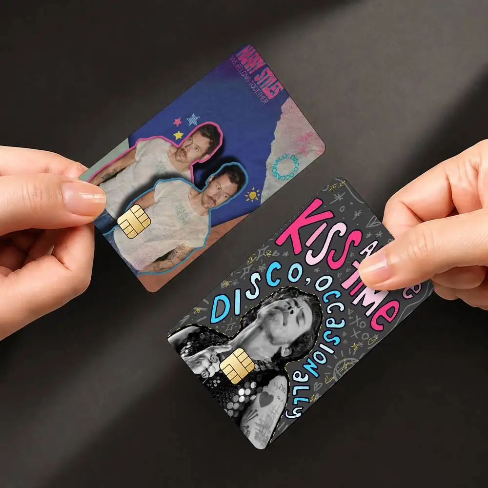 Vinilo Adhesivo H-Harry S-Styles Kiss All the Time para Tarjetas de Crédito y Débito, Resistente al Agua