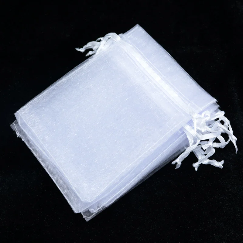 Wholesale Organza Bags 7x9 9x12 10x15 13x18CM Jewelry Packaging Bags Wedding Gift Storage Drawstring Pouches Wholesale  50PCS