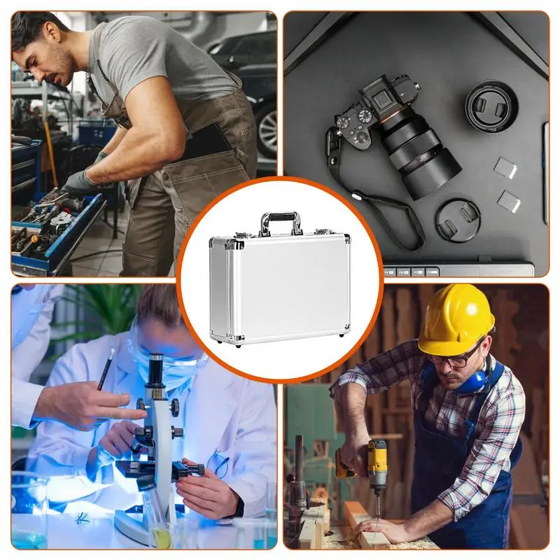 Portable Aluminum Tool Box Aluminum Alloy Small Storage Box Square Storage Organizer Safety Equipment Toolbox With Sponge