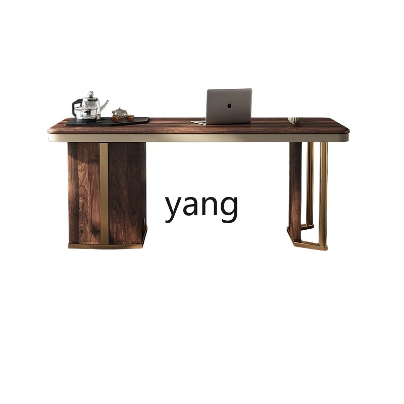 

LTT solid wood tea table Italian light luxury balcony high-end tea table and chair combination office large board