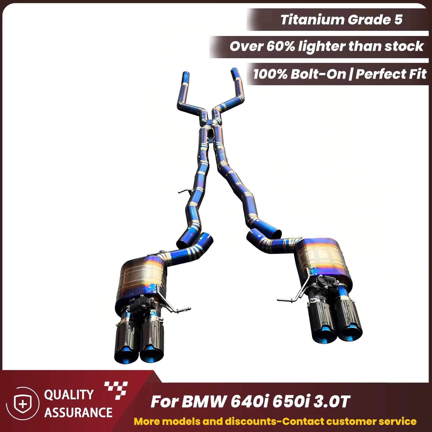

Switchable Sound Adjustable Valve Exhaust ECCF Titanium Catback for BMW 640i 650i 3.0T