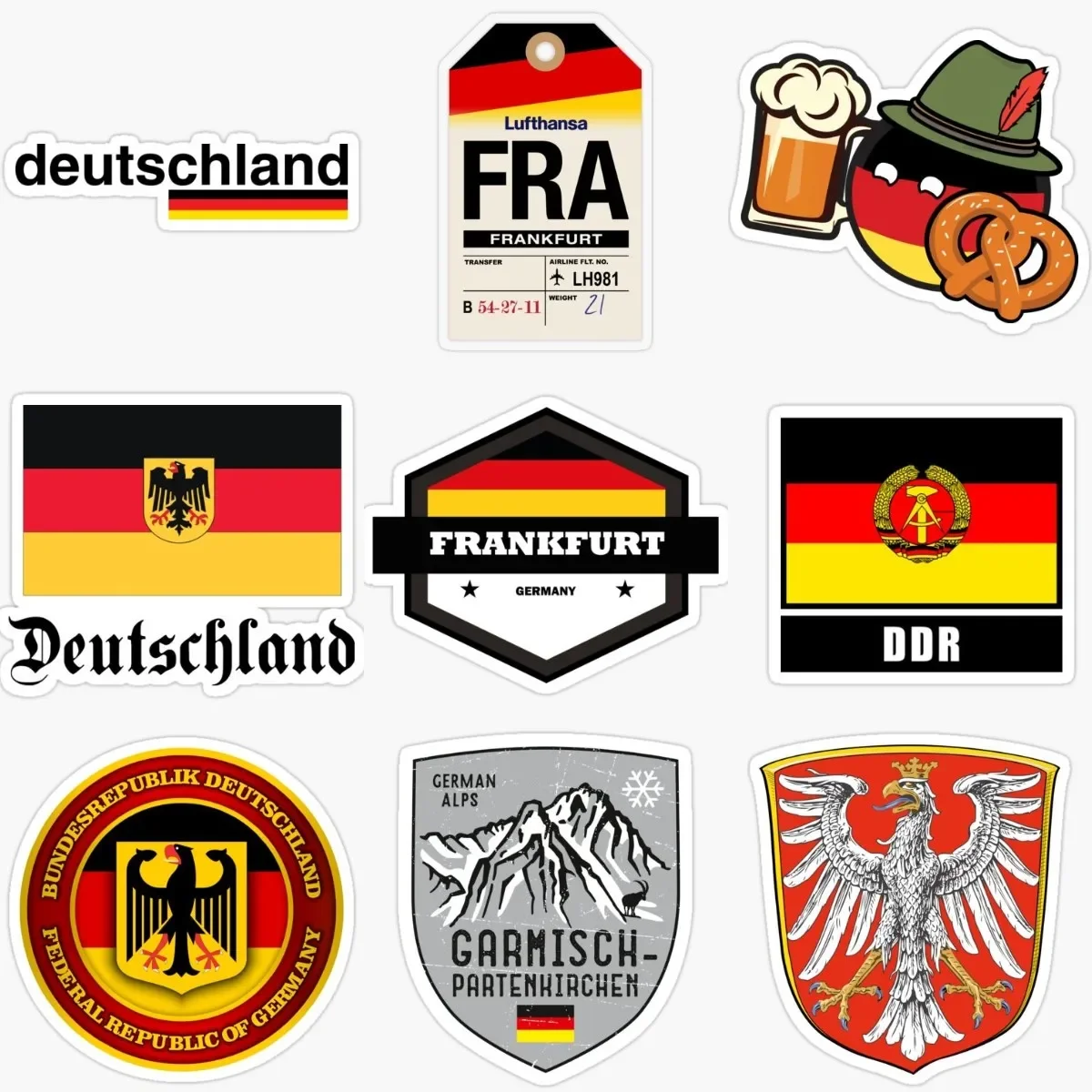 

D Germany Deutschland Flag Creative PVC Sticker for Decorate Wall Room Truck Car Window Glass Off-road Bicycle Decal Accessories