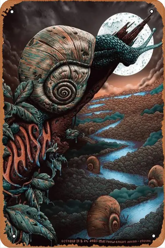 Phish Eugene 2021 (1st Edition) Concert Posters Vintage Metal Tin Sign Wall Decor for Bars, Restaurants, Cafes, Pubs 12 x 8 Inch