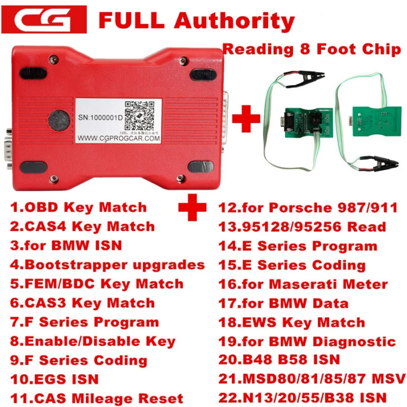 

CGDI Prog For BMW MSV80 Key Programmer Standard Version or Full Configuration Total 24 Authorizations