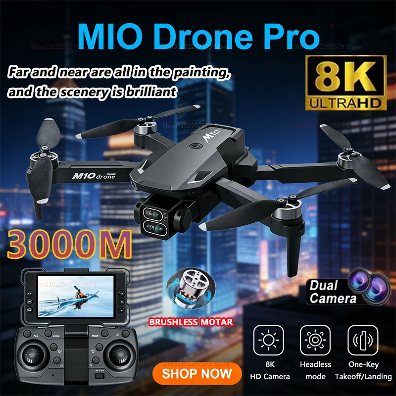 

New M10 Drone 8K HD Brushless Motor Professional Camera Remote Control UAV Toys Aerial Photography For Hobbyists And Beginners