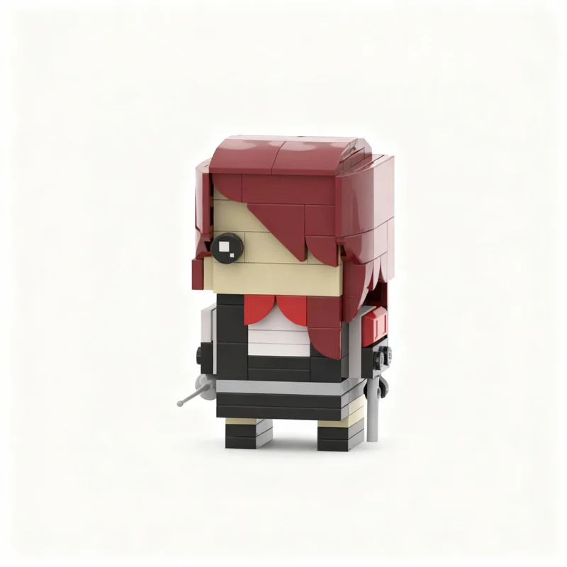 132pcs MOC Mitsuru Kirijo BrickHead Persona 3 Brickheadz Model Building Blocks Toys Architecture Christmas Gift Assemble DIY