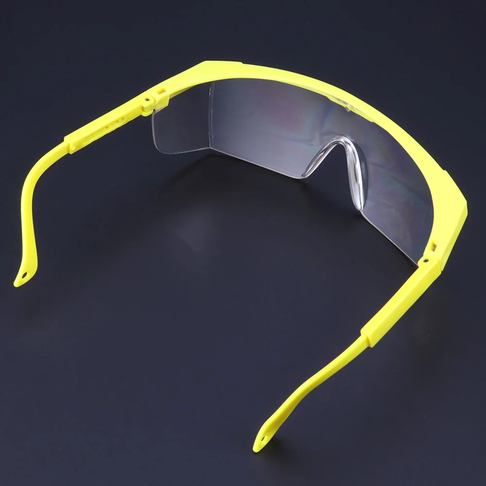 12pcs Eye Protective Glasses Practical Riding Eyewear Dust Wind Proof Goggles for Outdoor Outside (Yellow Frame and White Lens)