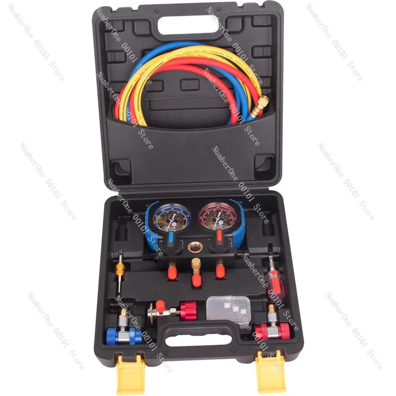 r134a refrigerant automobile air conditioning fluoride meter pressure gauge double gauge valve air conditioning tool set