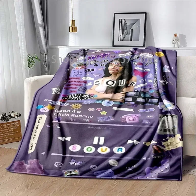 Music Blanket Olivia-Rodrigo SOUR,cosplay Soft Warm Yoga Throw Blankets,Sofa Bed Bedroom,Valentines Day Fans Gift,Tapestry Twice