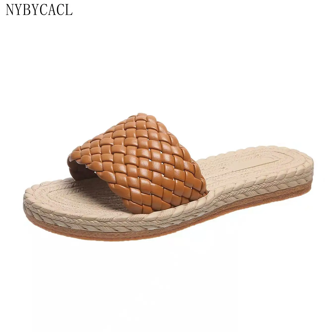 Minimalist Women Slide Sandals Beach Hemp Rope Slides Espadrille Flip Flops Straw flat base shoe sole Weave a ribbon New 2022