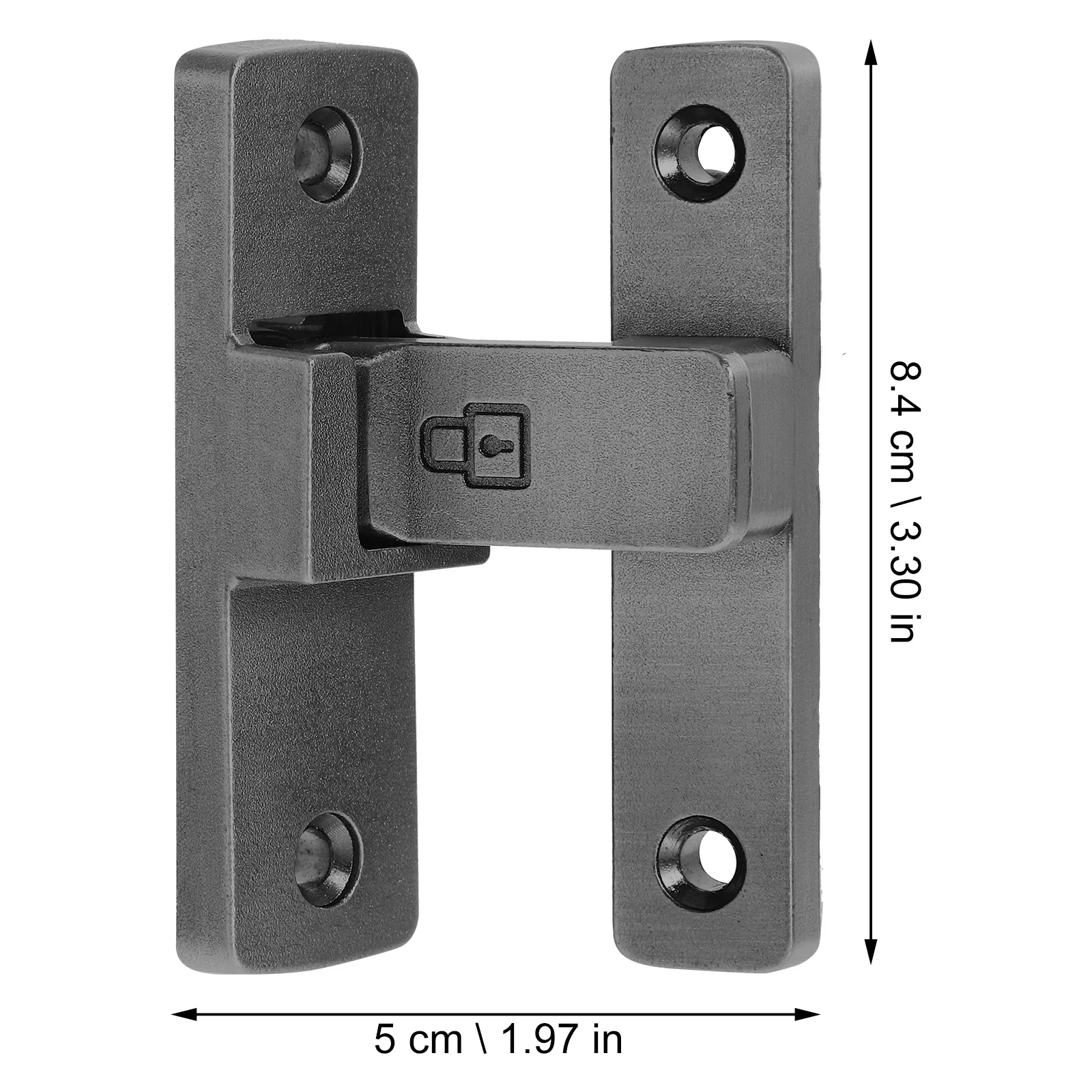 ตัวล็อคแบบเลื่อน 90 องศา ทำจากโลหะผสมสังกะสีอย่างดี สำหรับประตูโรงรถ ตู้ หน้าต่าง ใช้สำหรับล็อคภายใน