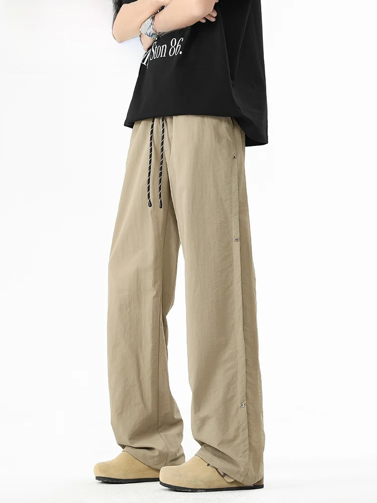 

JOKARJONNY Qui Dry Ice Silk Men's Sport Pants Loose Fit Thin Summer Casual Long Trousers Breathable Comfortable Leisure Leg...