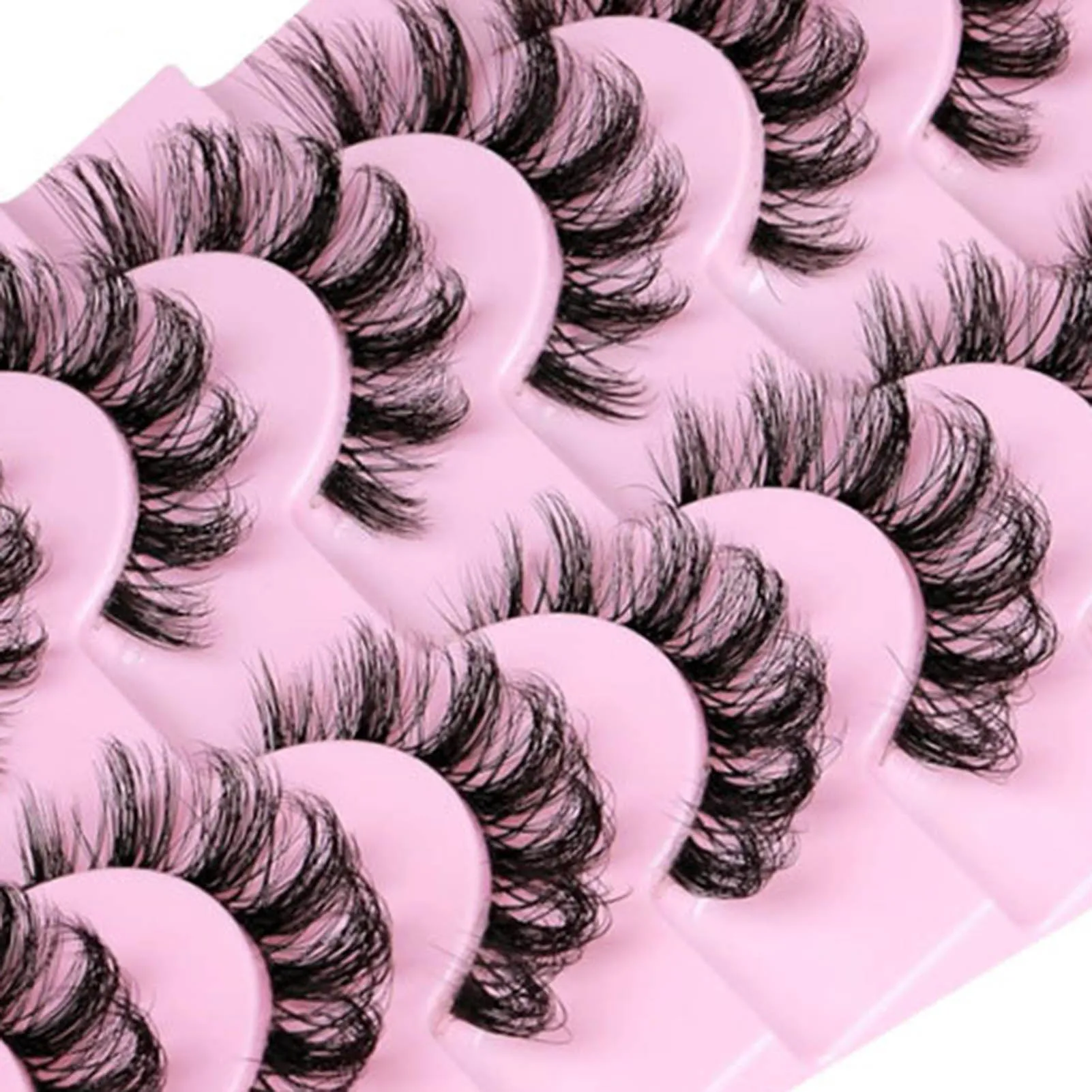 Cílios postiços Extensão, Faixa cheia, Cílios russos, Natural 3D, Dramático Fluffy Volume Clusters, Manga Lash, Grosso, 9 pares