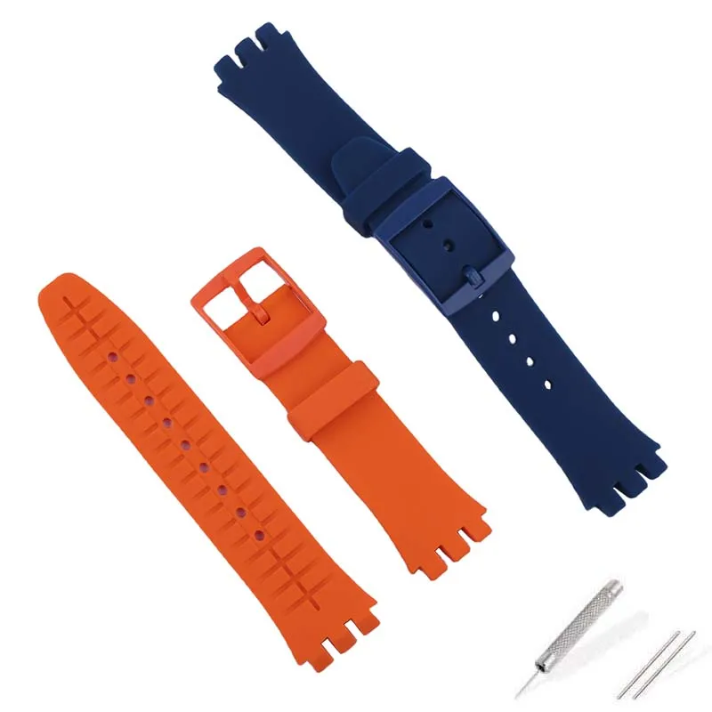 20mm Men's silicone watch strap accessories Compatible for Swatch SUSB401 SUSW402 SUSN400 SUSL400 watch band Women's wristband