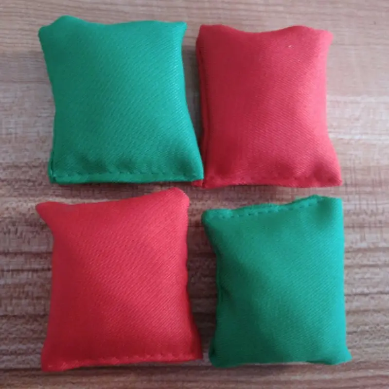 Sacos de areia para esportes e atividades ao ar livre, conjunto de sacos de areia para brinquedos infantis de 8 - vermelho + verde